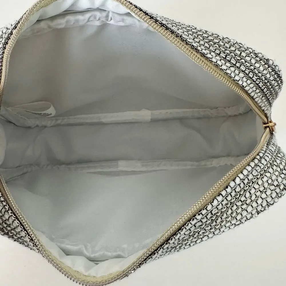 CHANEL textured silver